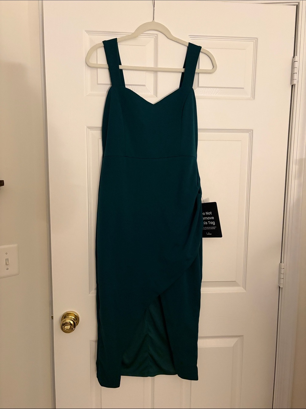 Lulu Always Beautiful Hunter Green Sleeveless Tulip Midi Dress